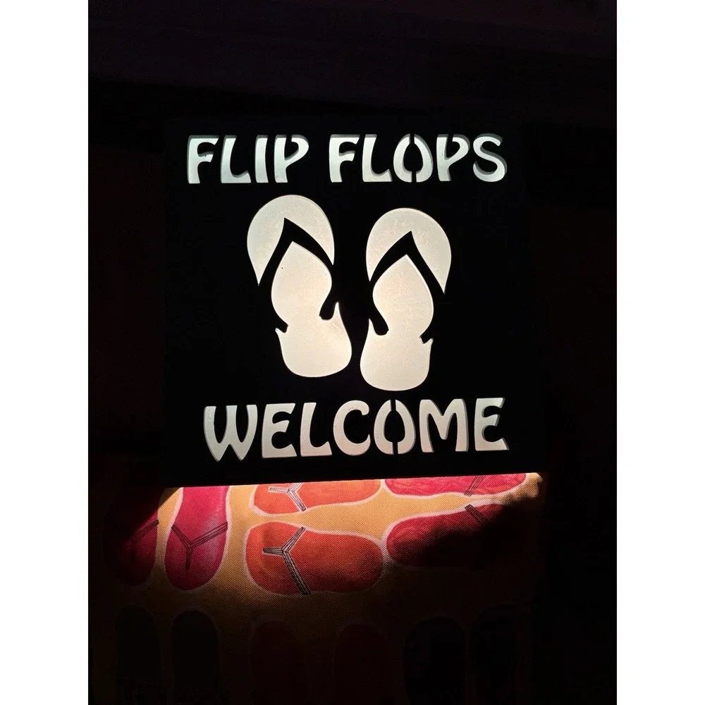 Flip-flops welcome light up sign and Flip-flops Pillow